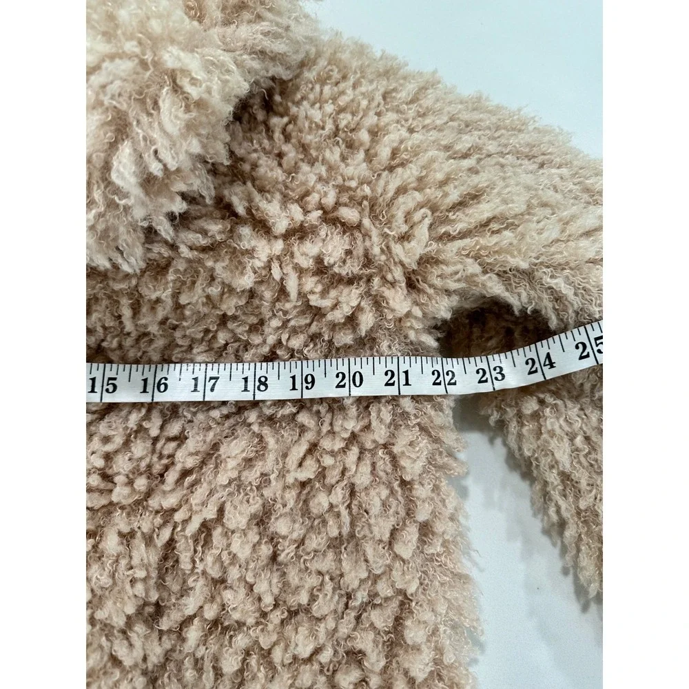 Wild Fable Tan Beige Faux Fur Teddy‎ Coat Shaggy Mid Length Jacket Small
